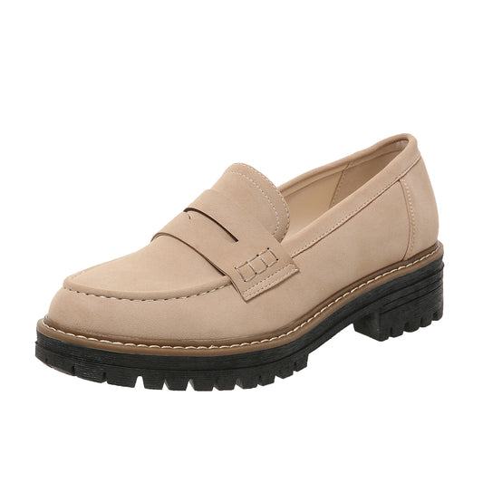 Gloryinterest Womens Loafers Slip On Casual Chunky Platform Heel Loafers Classic Penny Dressy Comfy Business Work Shoes